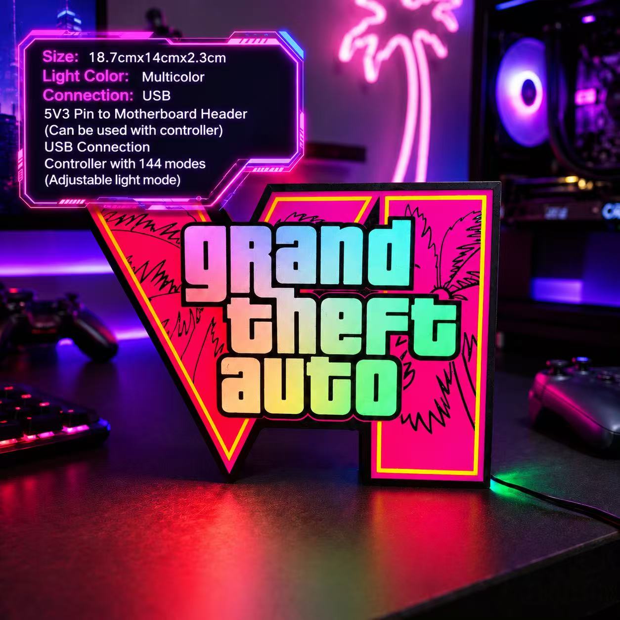 2026 New GTA 6 Horizon Ambient - Desk Setup Lamp ulasan dan harga