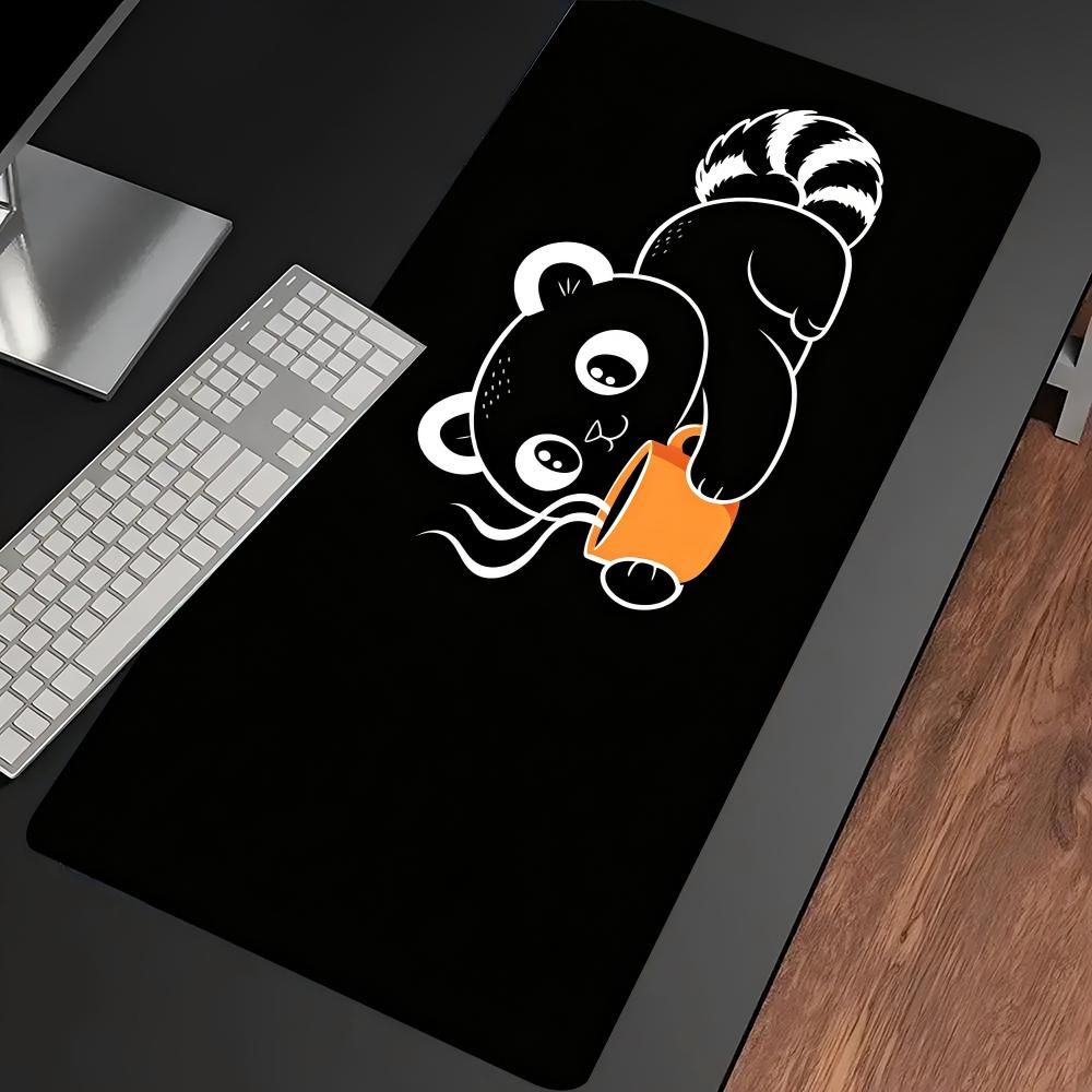 Cute Line Art Cat Hold Coffee  - Desk Setup Pc And Laptop ulasan dan harga