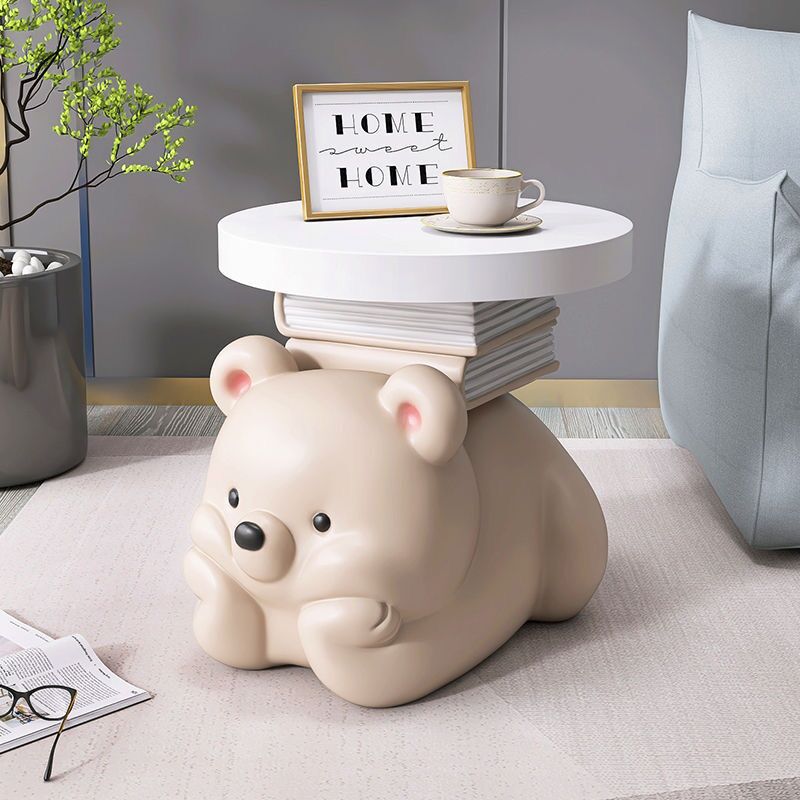 Cream bear living room floor o - Desk Setup Minimalist ulasan dan harga