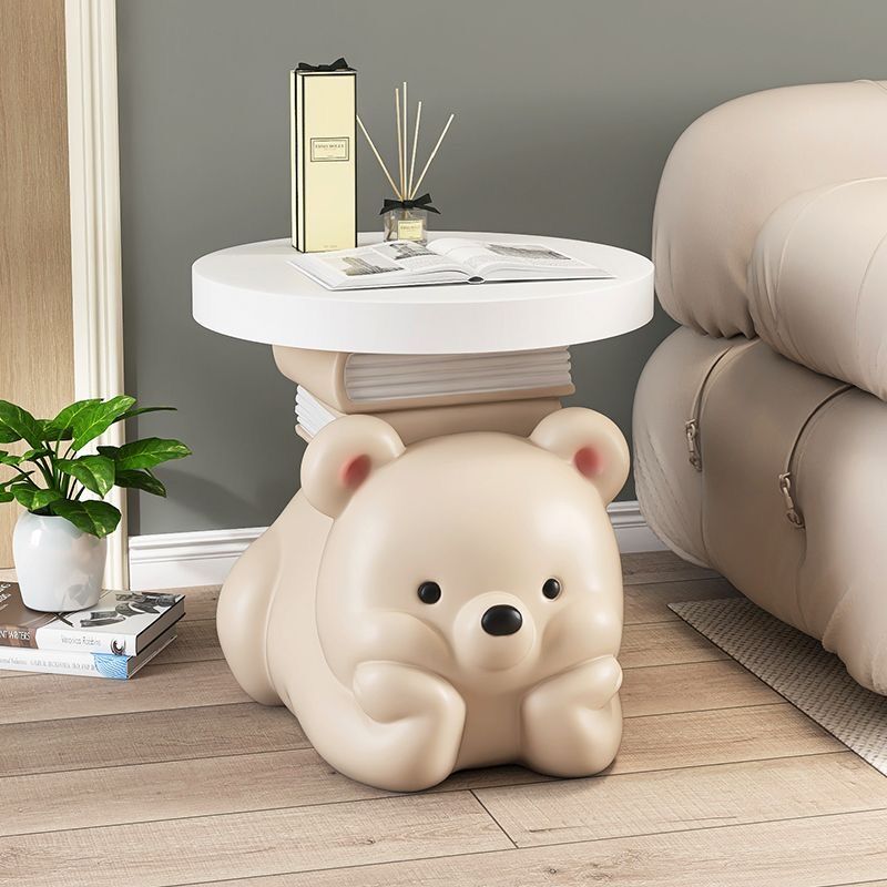 Cream bear living room floor o - Desk Setup Minimalist ulasan dan harga